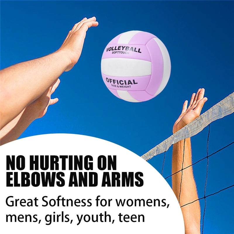ZLY Volleyball,Official Size 5 Volleyballs for Indoor Outdoor,Soft Touch Volleyballs for Beach Play Pool Training Game with Ball Pump - Image 4